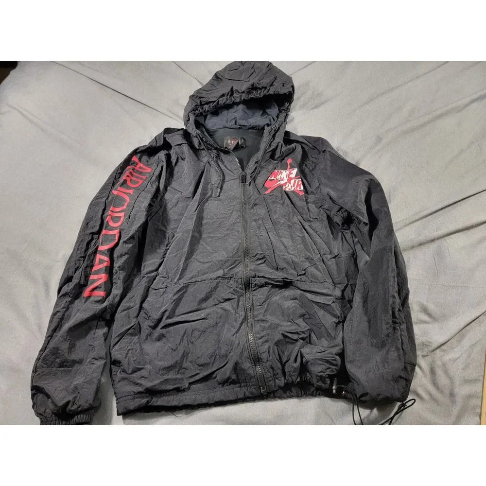 Jordan Nike Air Jumpman Classics Hooded Windbreaker Mesh Lined‎ Spell Out
